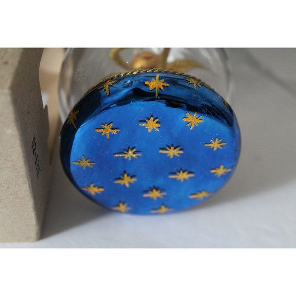 Christopher Radko Italian Gold Angel Globe Blue Gold Starry Bottom Ornament - Picture 4 of 8